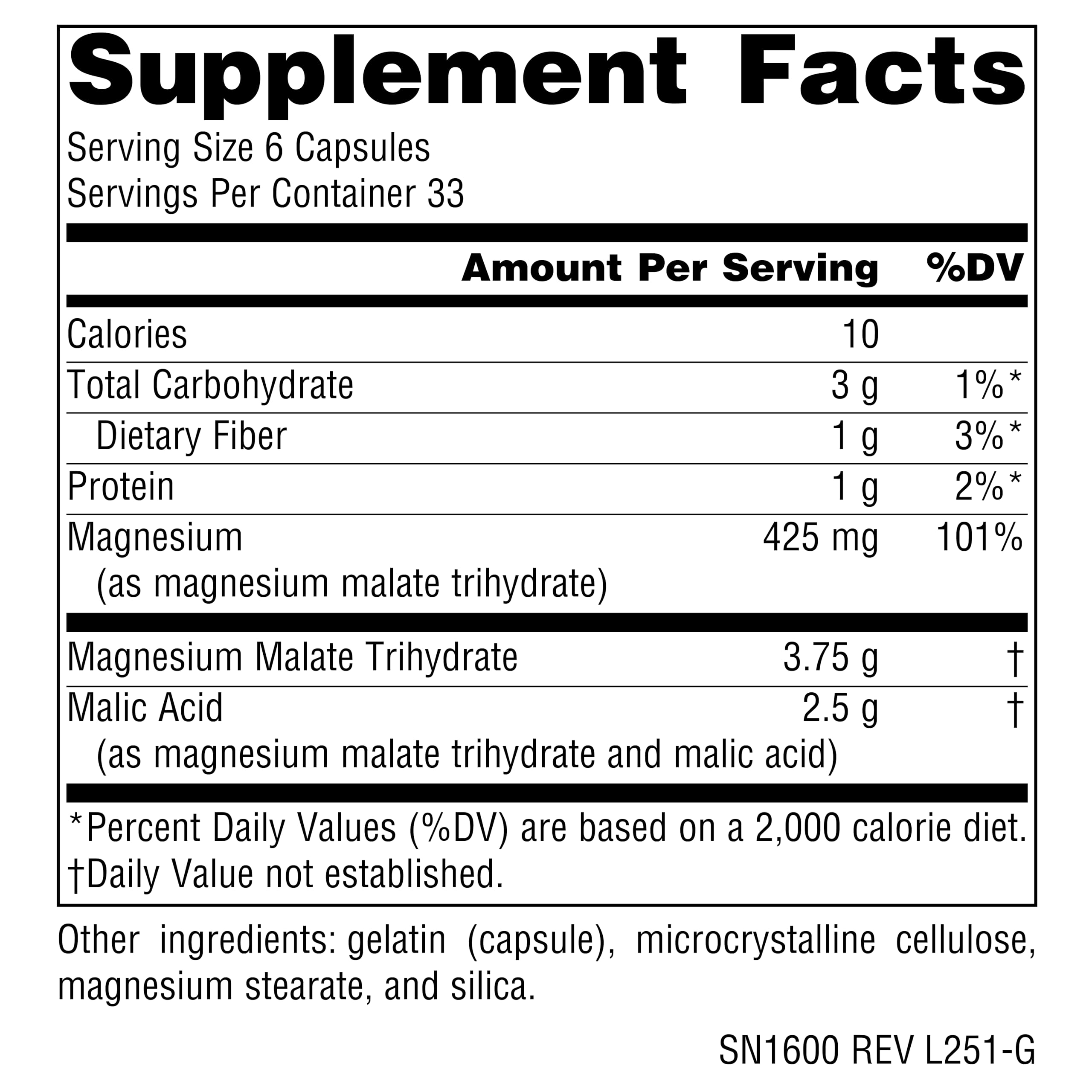 Source Naturals Magnesium Malate, 3750 mg per Serving - 200 Capsules | Support Muscles and Energy Production*