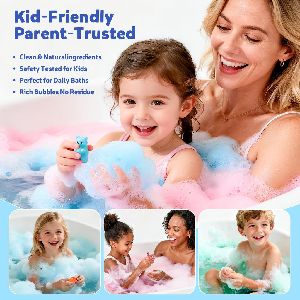 40 Kids Bath Bombs with Ocean & Jungle Animal Toys, Dual-Themed Gift Boxes