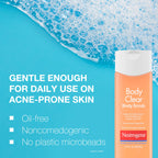 Neutrogena Body Clear Acne Body Wash & Exfoliating Scrub, 8.5 fl oz | 2% Salicylic Acid Cleanser, Chest Shoulder & Back Acne Treatment, Non-Comedogenic, Oil-Free Shower Gel