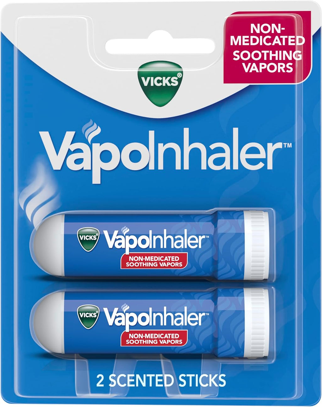 Buy now Vicks VapoInhaler, On-the-Go Portable Nasal Inhaler, Non-Medicated, With Refreshing Vicks Vapors, Menthol Scent , 2 Scented Sticks Default at indiglob india