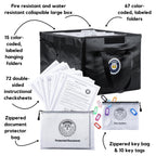 Nokbox Fireproof & Water-Resistant Document Organizer Box — 15 Color-Coded Hanging Folders, 67 Labeled Sub-Folders & Instructions for Estate Planning, Emergency Preparedness & Family Record-Keeping