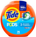 Buy now Tide PODS laundry detergent pacs, 3-in-1 Stain Remover, Odor Fighter, Color Protector, 76 Count, HE compatible, Clean Breeze Scent at indiglob india