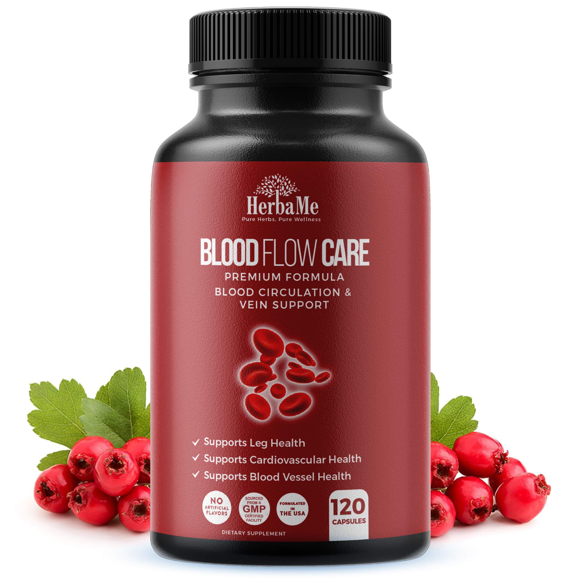 Blood Flow Care Blood Circulation & Leg Vein Support, 120 Capsules | Horse Chestnut, Cayenne Pepper, Diosmin & Butcher's Broom for Healthy Blood Flow, Vascular Function & Leg Comfort