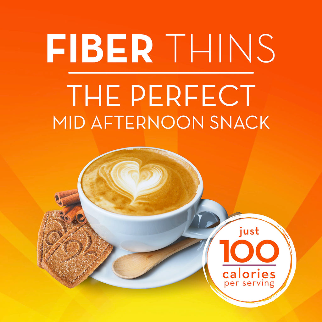 Metamucil Fiber Thins, Daily Fiber Supplement Snack, Psyllium Husk Powder, 5g Fiber per Serving, Supports Digestive Health and Satisfies Hunger, Cinnamon Spice Flavor, pack of 4, 12 Servings each