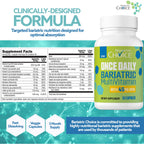 Bariatric Choice Once Daily Bariatric Multivitamin with Iron 45mg, 3 Months | 3-Mo Supply, Once Daily Easy-to-Swallow Capsule for Gastric Bypass & Sleeve Patients – High Potency Vitamins A, D, B12, More