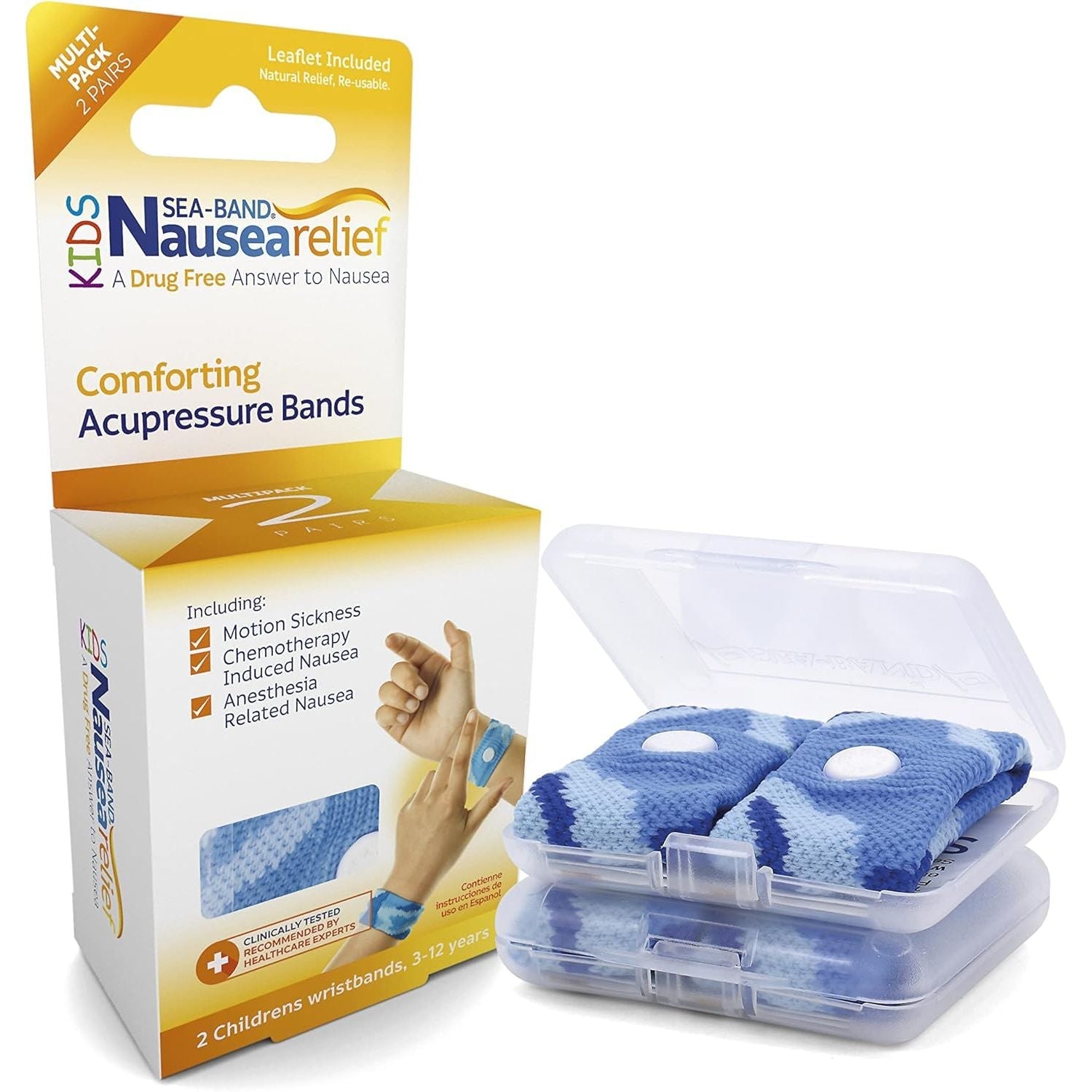 Buy now Sea-Band Anti-Nausea Acupressure Wristband for Motion & Morning Sickness, Child, Blue Pack of 2 Blue Camouflage at indiglob india