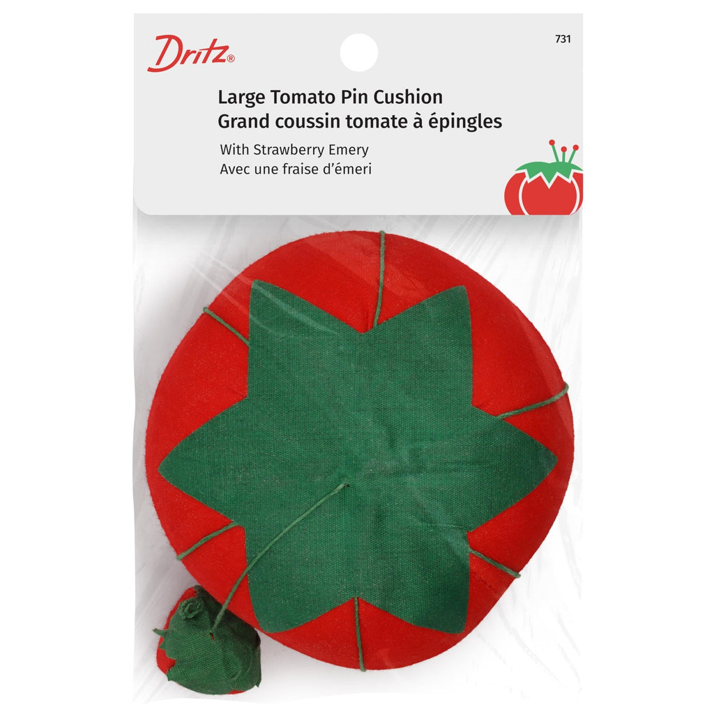 Dritz 4” Tomato Pin Cushion with Strawberry Emery, Sewing Holder