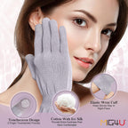 Buy now MIG4U Moisturizing Beauty Gloves Touchscreen Overnight Sleeping Glove for Women Dry Hands, Nighttime Lotion, Eczema, SPA, Cosmetic Treatment, Grey Purple 3 Pairs Size S/M at indiglob india