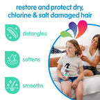 SoCozy Swim Leave In Conditioner Spray & Treatment for Kids Hair (8 Fl Oz) Protects & Repairs Pool, Sun & Salt Damaged Hair, Gentle Formula with Activated Charcoal, Vitamin B5 & Sunflower Seed Extract