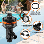 98209800 Manual Air Relief Valve Assembly with Pool Filter Pressure Gauge, Spa Pool Filter Pressure Valve Compatible with Pentair Air Relief Valve Fit for FNS, Clean and Clear, Quad De, 4000 Series