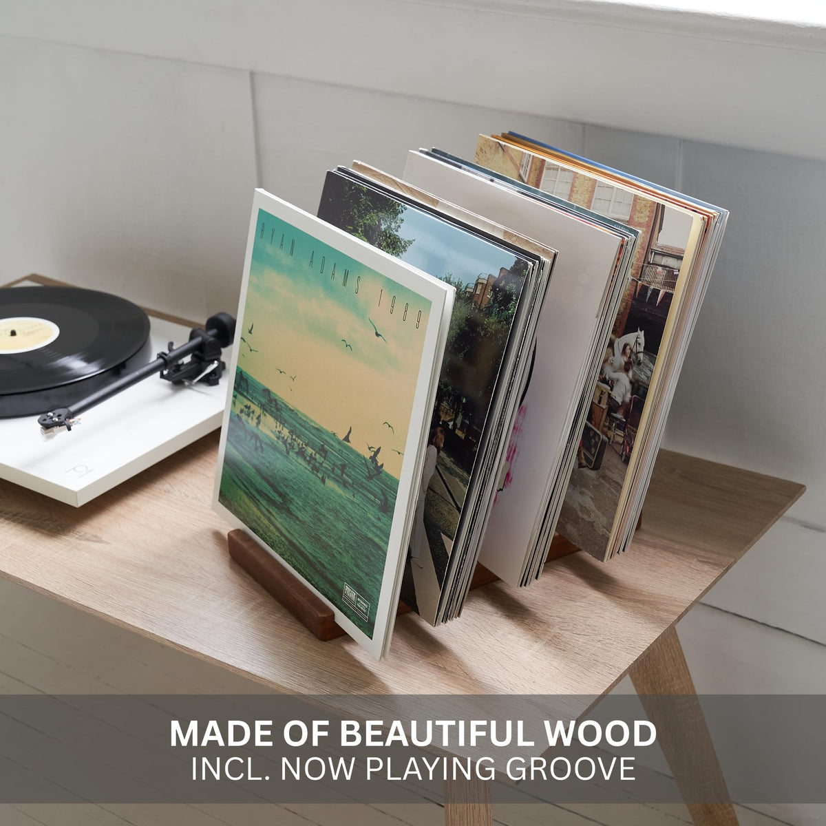Decorative Vinyl Record Storage For Up to 75 Single Records - LP Holder