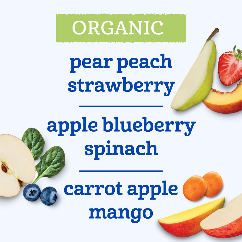 Gerber Organic Baby Food Pouches, 2nd Foods for Sitter, Fruit & Veggie Variety Pack, 3.5 Ounce (Set of 18)