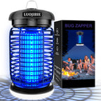 LUOJIBIE Bug Zapper Outdoor, Electric Mosquito Killer Fly Trap with UV/LED Light, 4200V High Voltage Waterproof Flying Insect Zapper for Backyard Patio, Indoor Mosquito Zapper for Home Garage