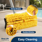 Yocada Deck Brush with 4-Section Extendable Handle Floor Scrub Brush