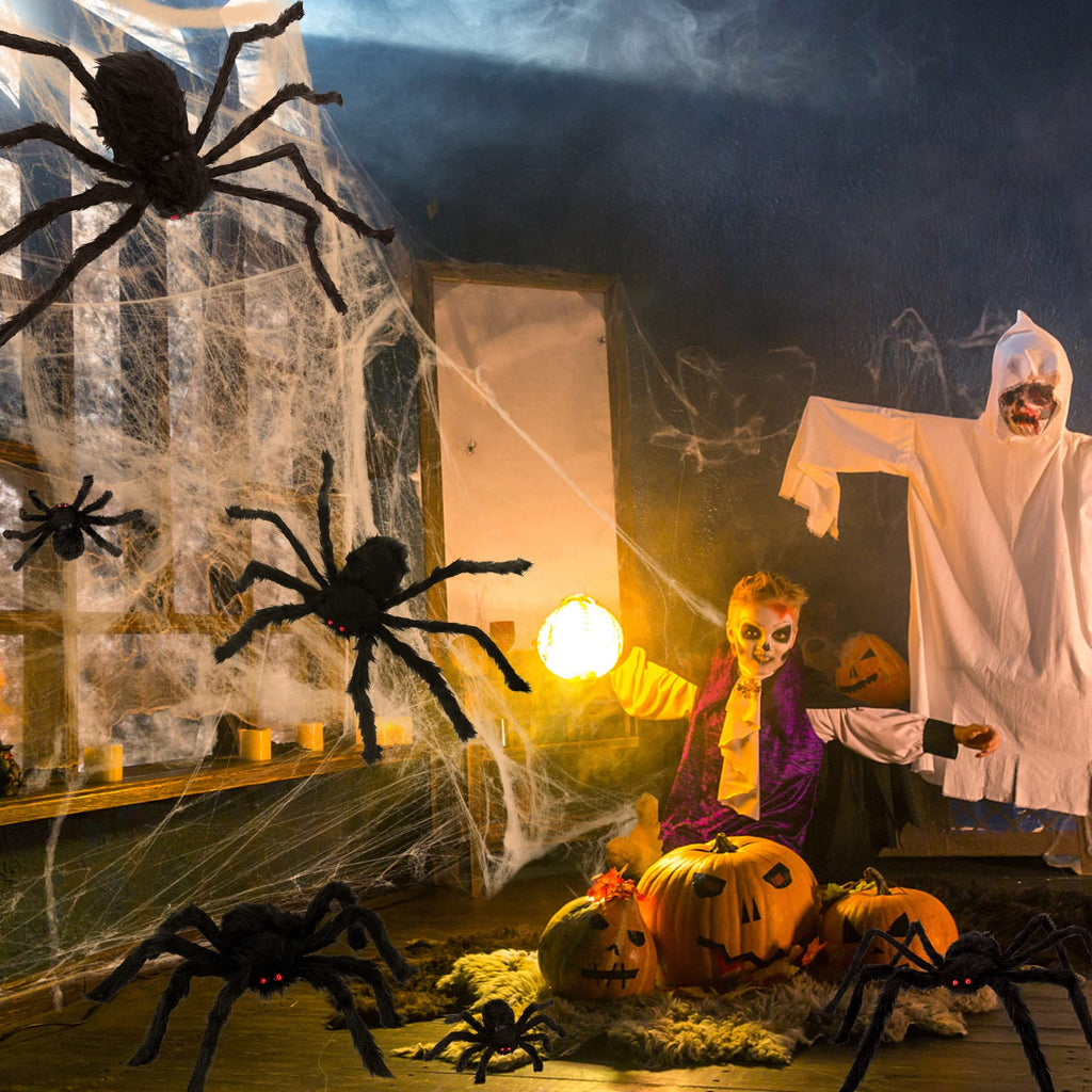 Colovis 8 PCS Halloween Spider Decorations for Indoor and Outdoor