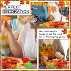 147 Pcs Fine Motor Toys Counting Sorting Fall Decorations, Sensory Bin Filler, 135 Acrylic Fall Leaves Pumpkin 4 Tweezers 2 Scissors Clips 5 Cups Storage Box for Fall, Autumn Thanksgiving Decor