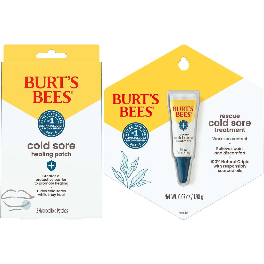 Buy now Burt's Bees Cold Sore Treatment Bundle with Burtâ€™s Bees Healing Patches and Burtâ€™s Bees Cold Sore Treatment with Rhubarb and Sage, Protects, Heals and Relieves Symptoms at indiglob india