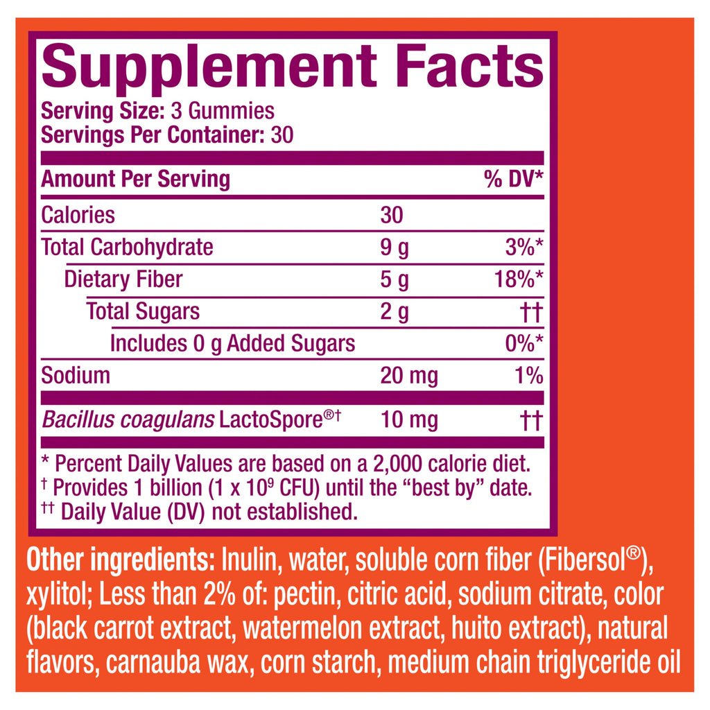 Metamucil Fiber Gummies for Adults with Probiotics for Bloating Relief, No Sugar Added Strawberry Kiwi BlackBerry Flavors, 5g Prebiotic Plant Based Fiber Supplement Blend, 90 Count
