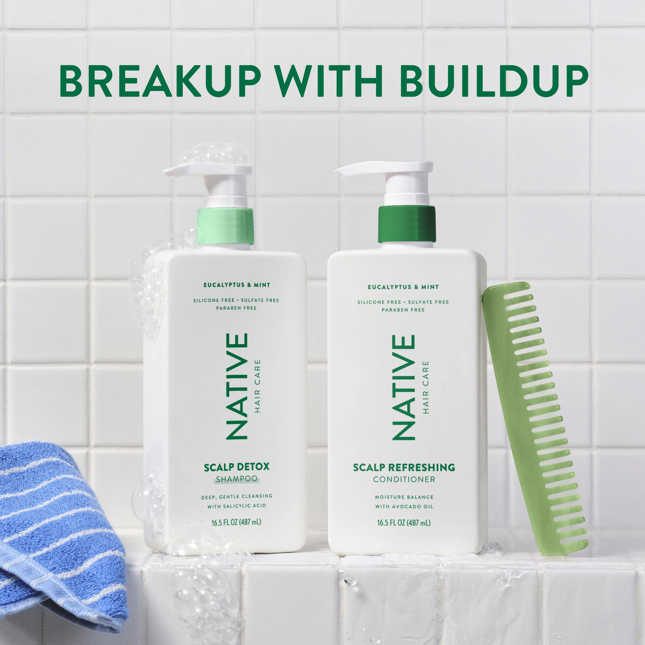 Buy now Native Scalp Detox Shampoo and Conditioner, Eucalyptus & Mint, Naturally Derived Ingredients | All Hair Types, Color & Treated, Fine to Dry Damaged, Sulfate & Dye Free - 2-Pack at indiglob india