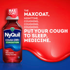 Buy now Vicks NyQuil Cough DM+ Congestion Relief Liquid Medicine, Maximum Strength Multi-Symptom Nighttime Relief for Cough, Nasal Congestion, Sneezing and Runny Nose, Cherry Flavor, 12 FL OZ at indiglob india