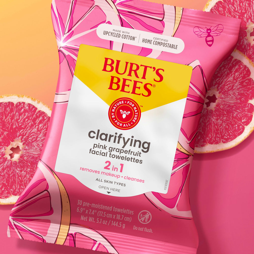Buy now Burt's Bees Pink Grapefruit Face Wipes, for All Skin Types, Hydrating Makeup Remover & Facial Cleansing Towelettes, 30 Ct. (3-Pack) at indiglob india