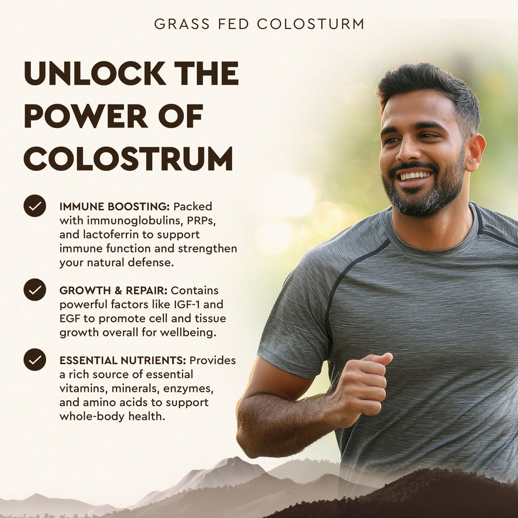 Ancestral Supplements Grass Fed Beef Colostrum Supplement, 3000mg, 180 Ct | Bovine colostrum capsules support immune health, gut health, athletic performance and healthy iron levels.
