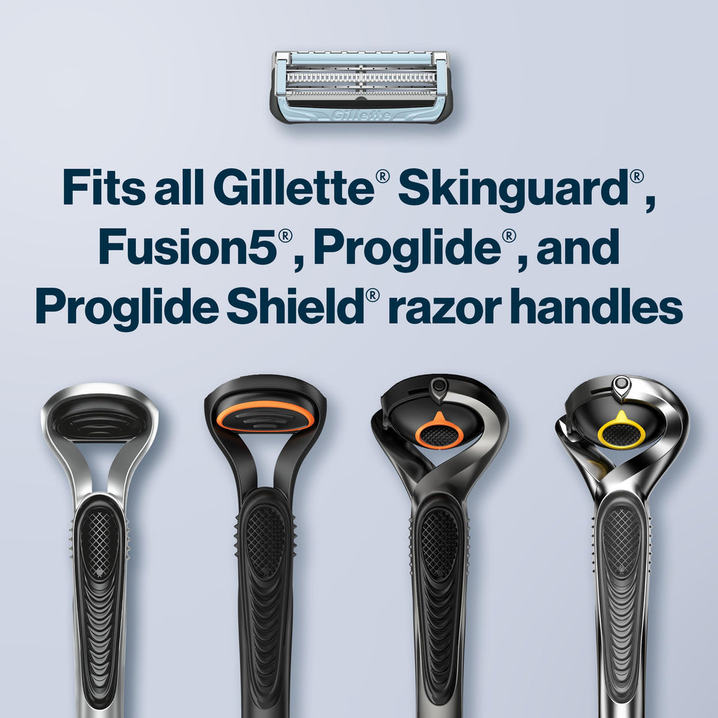 Gillette SkinGuard Razor Blade Refills for Men, 2 Blade Cartridge, SkinGuard for Sensitive Skin, Lubrication, Fits SkinGuard Razor Handles, 8 Count