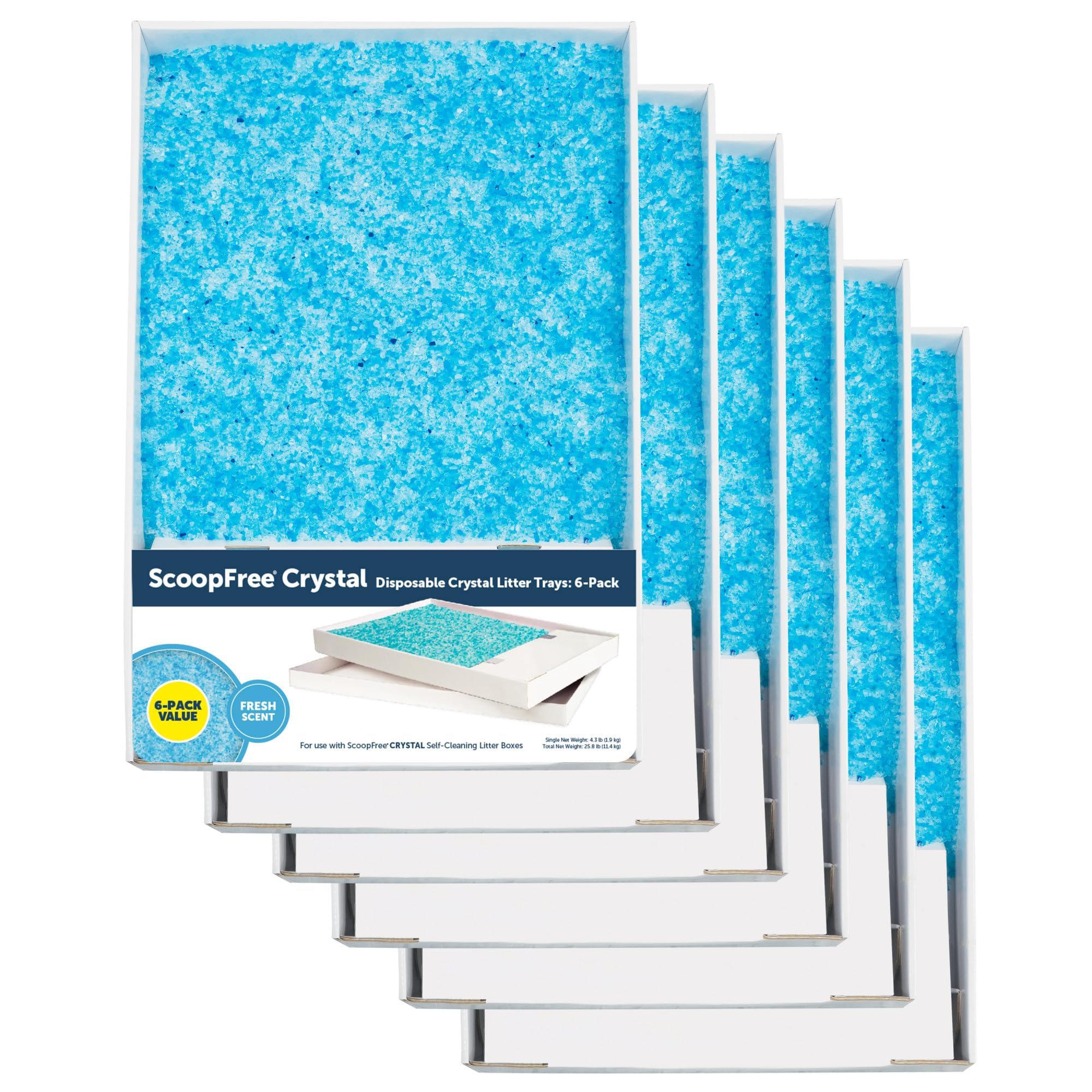 Buy now PetSafe ScoopFree Disposable Crystal Cat Litter Tray - Easy Cleaning Box - Refill Tray for Electric Litter Box - Fragrance Free - 4.3 lb Bags - 6 Pack 6-Pack (B000ELSM1E) at indiglob india