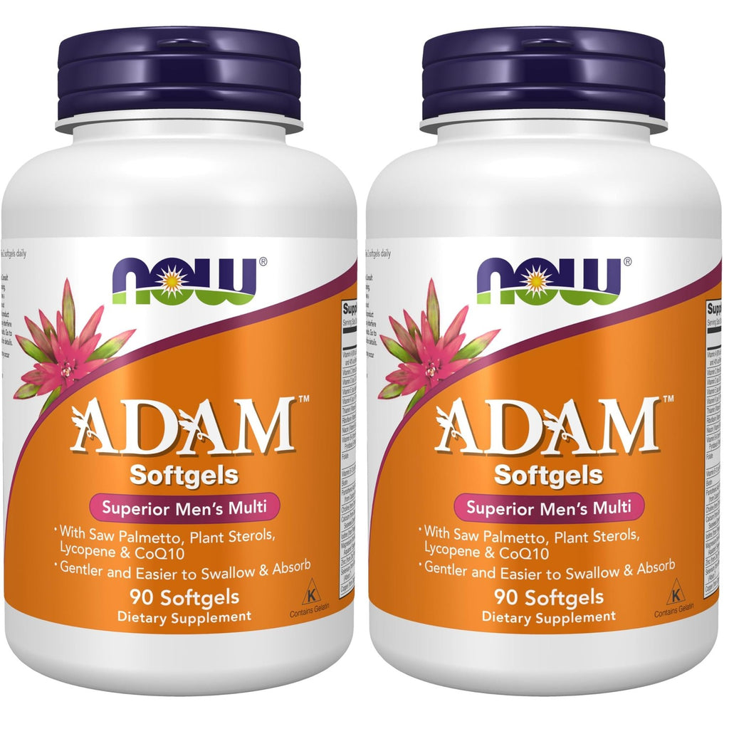 NOW Foods Supplements, ADAM™ Men's Multivitamin with Saw Palmetto, Plant Sterols, Lycopene & CoQ10, 180 Softgels