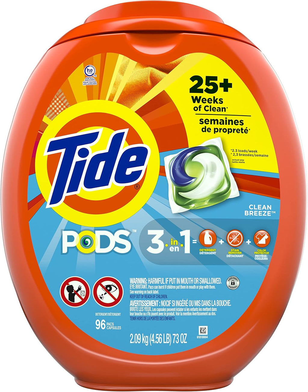 Buy now Tide PODS laundry detergent pacs, 3-in-1 Stain Remover, Odor Fighter, Color Protector, 112 Count, HE compatible, Spring Meadow Scent at indiglob india