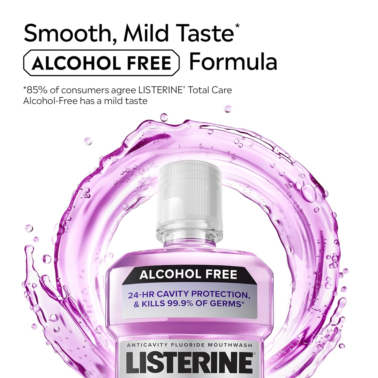 Buy now Listerine Total Care Alcohol-Free Anticavity Mouthwash, 6 Benefit Fluoride Mouthwash for Bad Breath and Enamel Strength, Fresh Mint Flavor, Twin Convenience Pack, 2 x 1 L at indiglob india