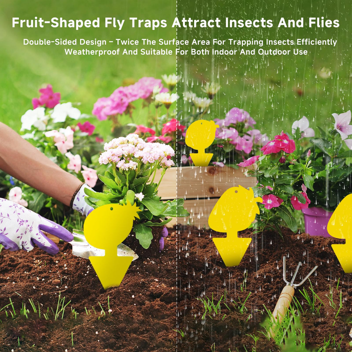 Fruit Fly & Fungus Gnat Traps, Yellow Sticky Traps, 40 Pack