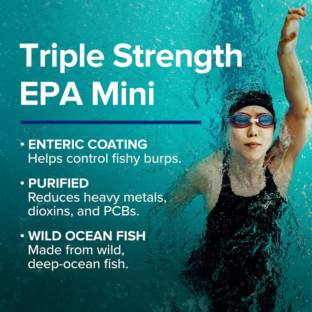 Buy now GNC Triple Strength Fish Oil EPA 1000 Mini, 1000mg Omega 3, Mini Softgels, Supports Eye, Brain, Skin, Healthy Triglycerides, Heart, Joint, Coated to Control Fishy Burps, 45 Servings at indiglob india