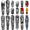 Buy now Extra Large waterproof Temporary Tattoos 8 Sheets Full Arm Fake Tattoos and 8 Sheets Half Arm Tattoo Stickers for Men and Women (22.83"X7.1") Rose at indiglob india