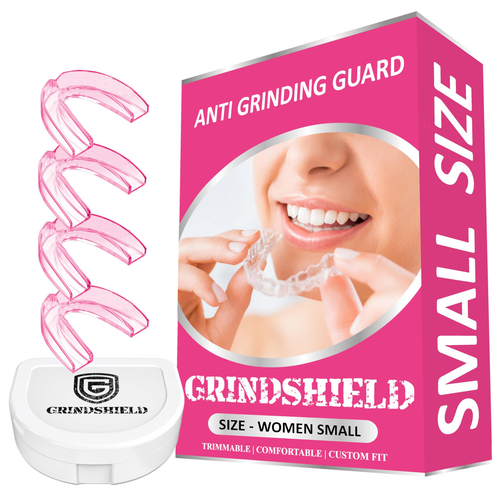 Anti Grinding Guard – Small Size for Women - Comfortable, Custom Fit, Non-Bulky, Moldable – (4) Teeth Grinding Guards & Case – Mouth Guard for Teeth Grinding, Woman Size - Small