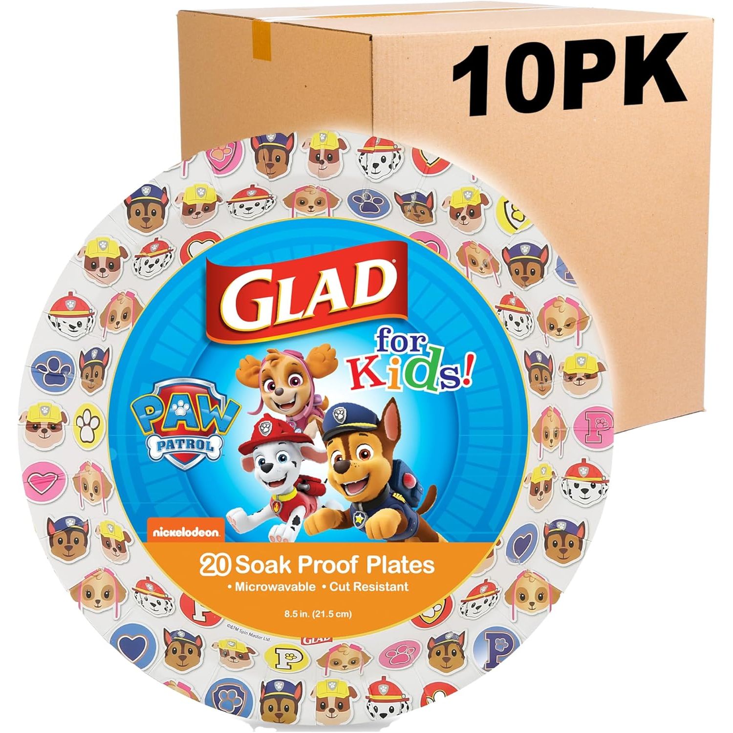 Buy now Glad for Kids Paw Patrol Emoji Paper Plates, 20 Count, 8.5 Inches | Paw Patrol Plates for Kids | Heavy Duty Disposable Soak Proof Microwavable Paper Plates for All Occasions 8.5 Inch - 200 Count Multicolor at indiglob india