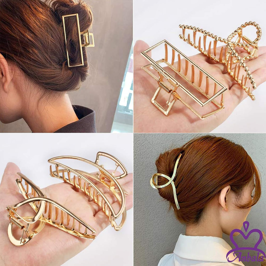 Buy now ANBALA Gold Hair Clips, Metal Large Claw Clips for Thick Hair Big Jaw Clips for Hair, Butterfly Hair Clips Hair Accessories for Women at indiglob india