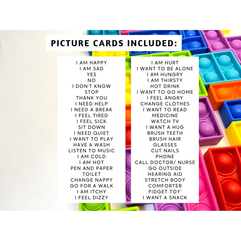 Plastic Communication Cards, 60 Basic Communication, Special Needs, Autism, Toddler, Hospital Cards, Non Verbal Speech Therapy, Senior