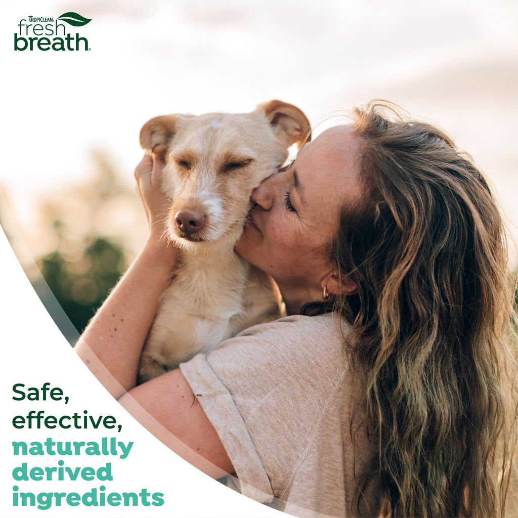 TropiClean Fresh Breath Dog Teeth Cleaning Dental Wipes, 50ct