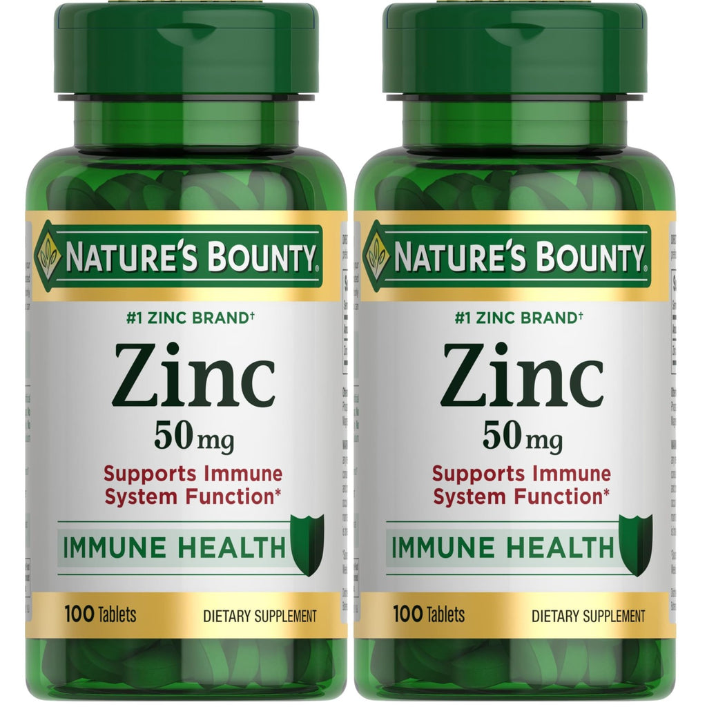 Nature’s Bounty Zinc 50mg, Immune Support & Antioxidant Supplement, Promotes Skin Health, 1 Caplet Per Day, Gluten Free, 250 Vegetarian Caplets