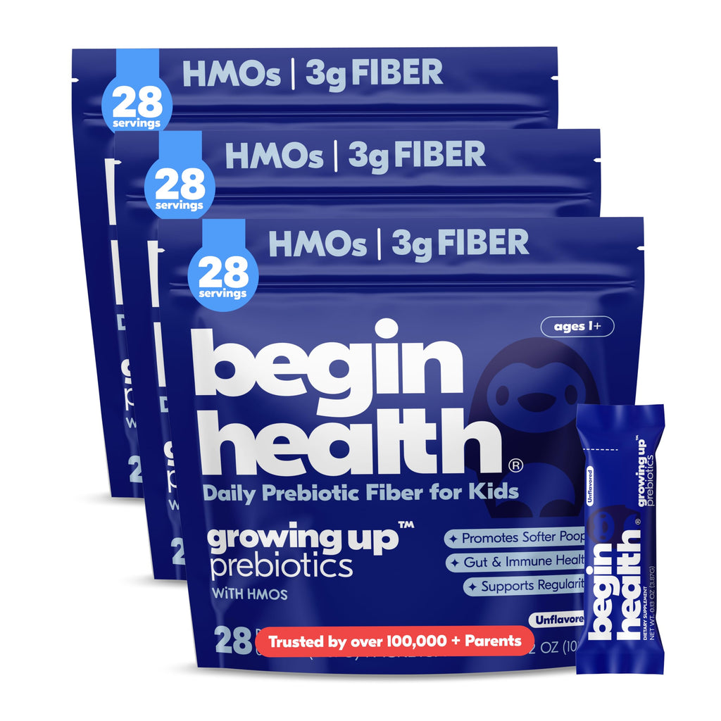 Begin Health Beginbaby® Prebiotics and Probiotics for Infants 0-12 Months | Baby Formula Prebiotic + Probiotic Powder with 2'-FL HMO's & B. Infantis for Optimal Digestion | 28-Packs - Unflavored