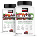 Force Factor Collagen Boosting Superfoods, Vegan Collagen Booster for Women | with Biotin, Hyaluronic Acid, and Vitamin C, for Hair, Skin, Nails, & Joint Support, Tropical Fruit, 60 Soft Chews