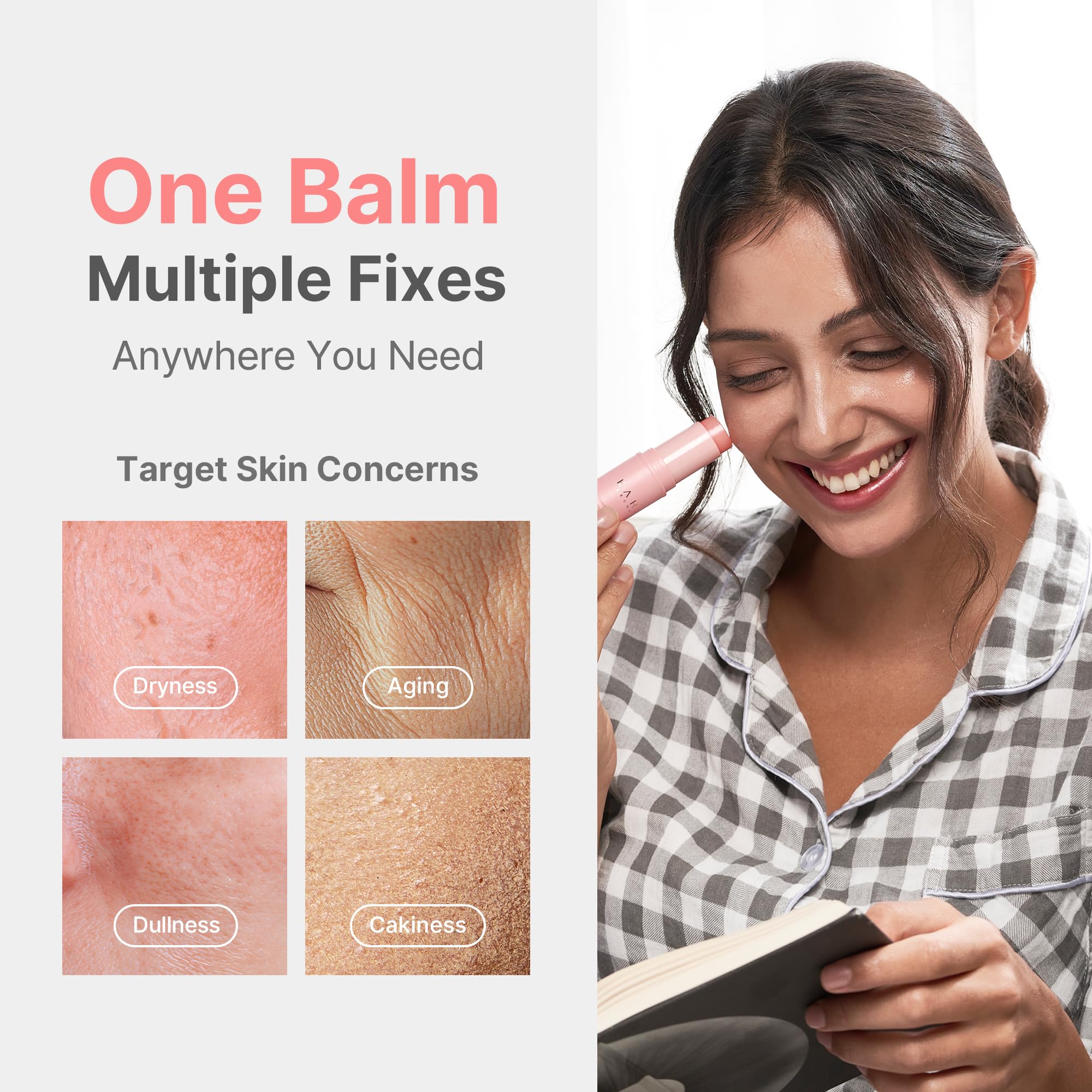 KAHI Wrinkle Bounce Multi Balm Stick - PDRN Collagen Facial & Body Balm | PDRN + Collagen, 48-Hour Hydration, Multi-Purpose Balm, Face Care, Eye Care, Lip Care, Neck Care, Makeup Base, Portable Stick