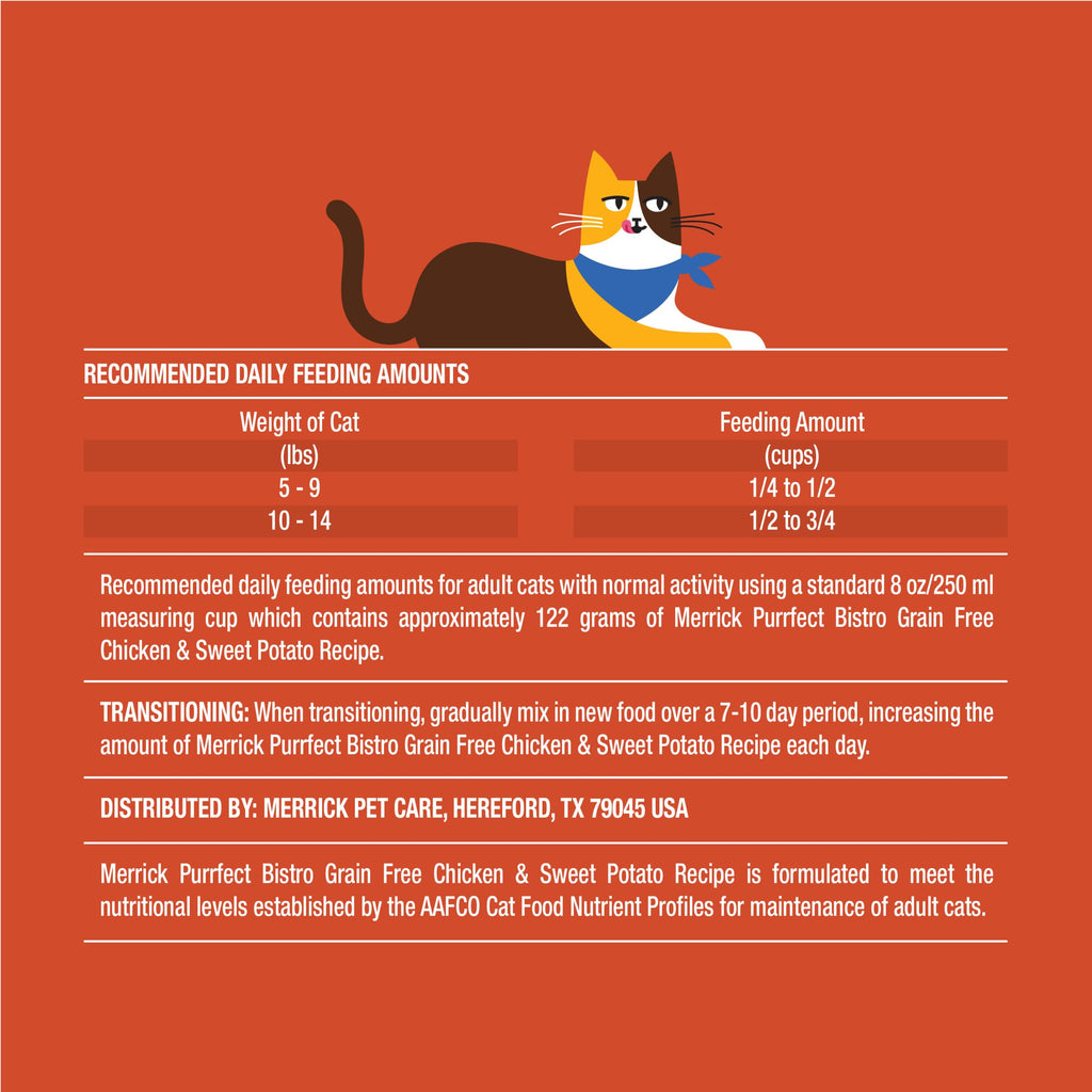 Merrick Purrfect Bistro Natural Dry Cat Food for Adult Cats, 4 lb. Bag