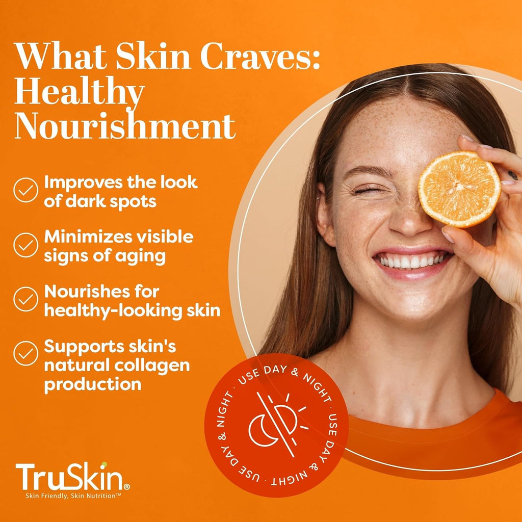 Buy now TruSkin Vitamin C Serum For Face â€“ Anti Aging Face Serum with Vitamin C, Hyaluronic Acid, Vitamin E â€“ Brightening Formula â€“ Improve Appearance of Dark Spots, Tone, Fine Lines & Wrinkles, 1 Fl Oz at indiglob india
