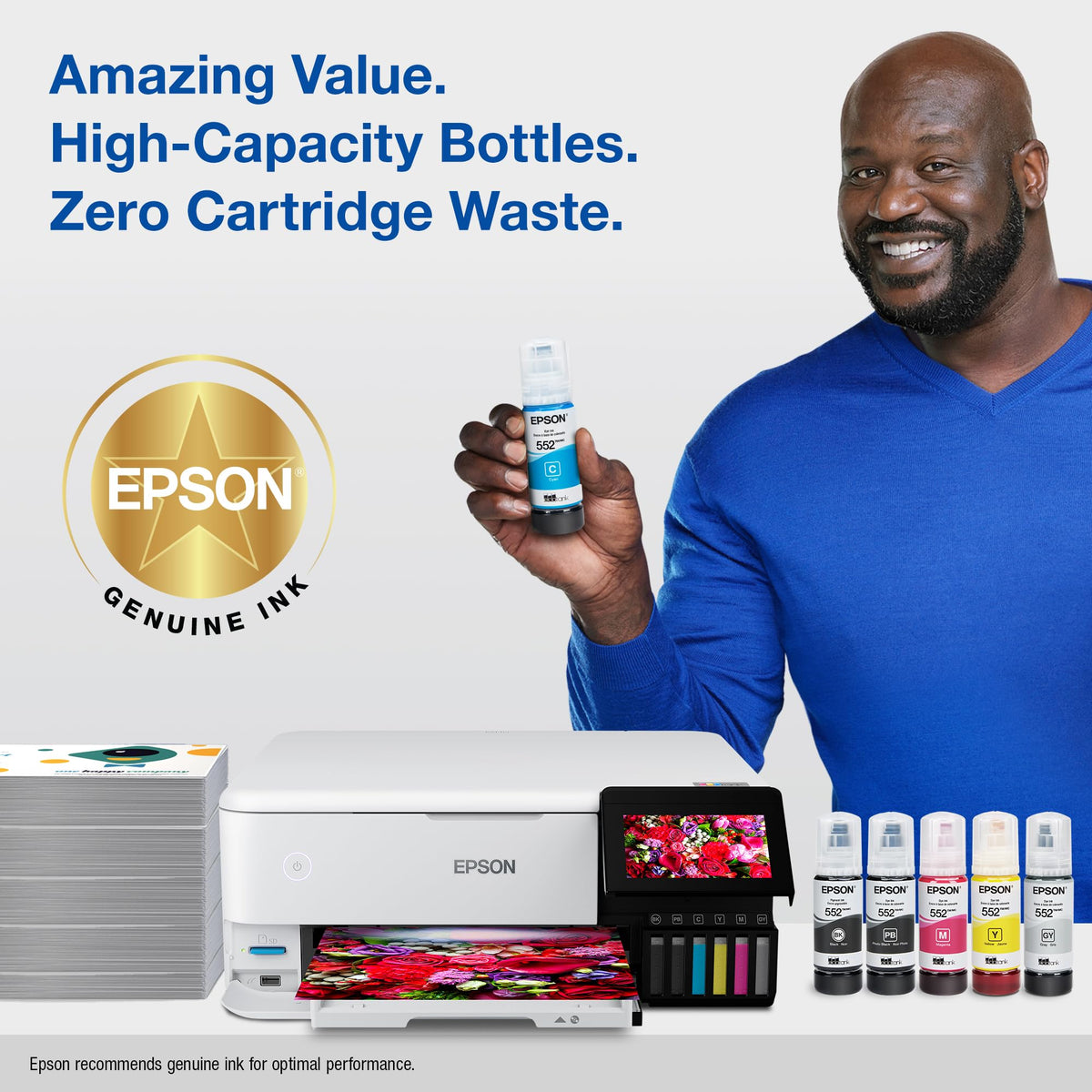 Epson 552 EcoTank Ink Ultra-high Capacity Bottle Gray (T552520-S) Works with ET-8500, 8550