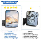 Golf Cart Side Mirrors No Drilling for Yamaha Club Car EZGO