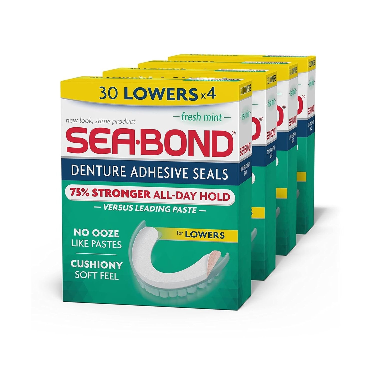 Buy now Sea Bond Secure Denture Adhesive Seals, Fresh Mint Uppers, Zinc-Free, All-Day-Hold, Mess-Free, 30 Count (Pack of 1) 30 Count (Pack of 4) Lowers at indiglob india