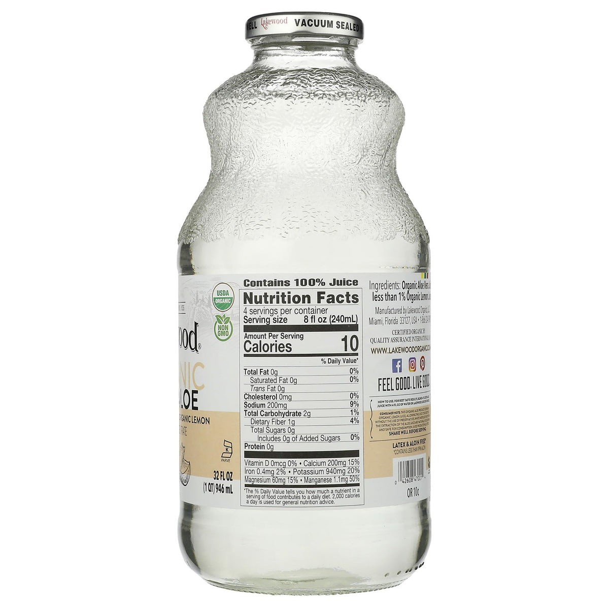 Lakewood Juice Aloe Vera ORG, 32 FO