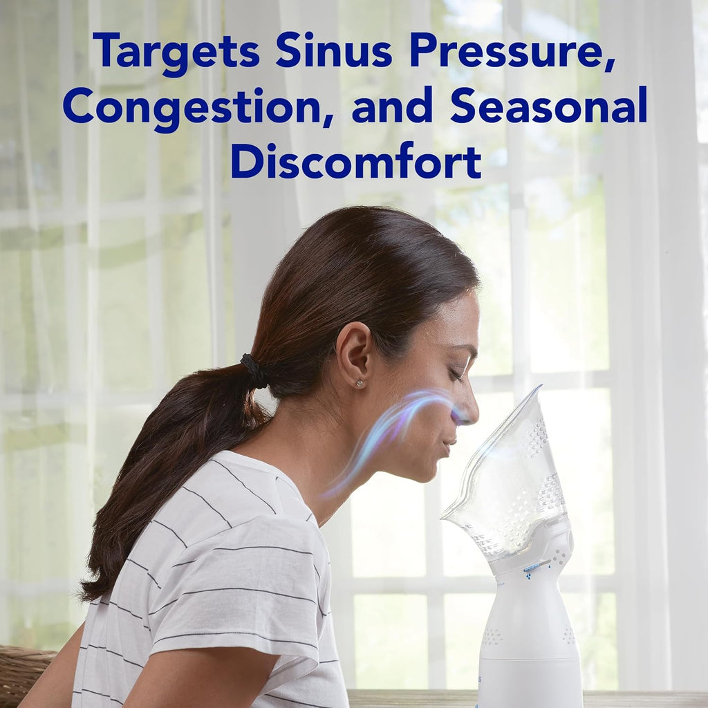 Buy now Vicks Sinus Inhaler - Non-Medicated Steam Relief for Allergies, Congestion, Cough & Colds, Vocal Steamer, Soothes Nasal & Throat Passages, Works with VapoPads (1 Included) at indiglob india